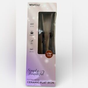 Vivitar Simply Beautiful Extra-Wide Ceramic Flat Iron - Black
